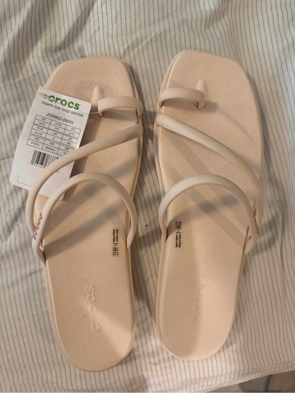 CROCS Miami Toe Loop Sandal in Light Beige